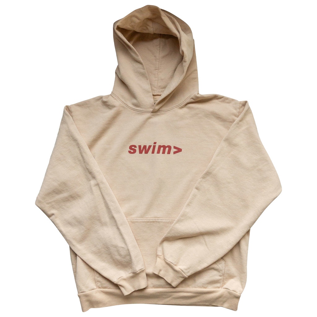 swim> beige hoodie