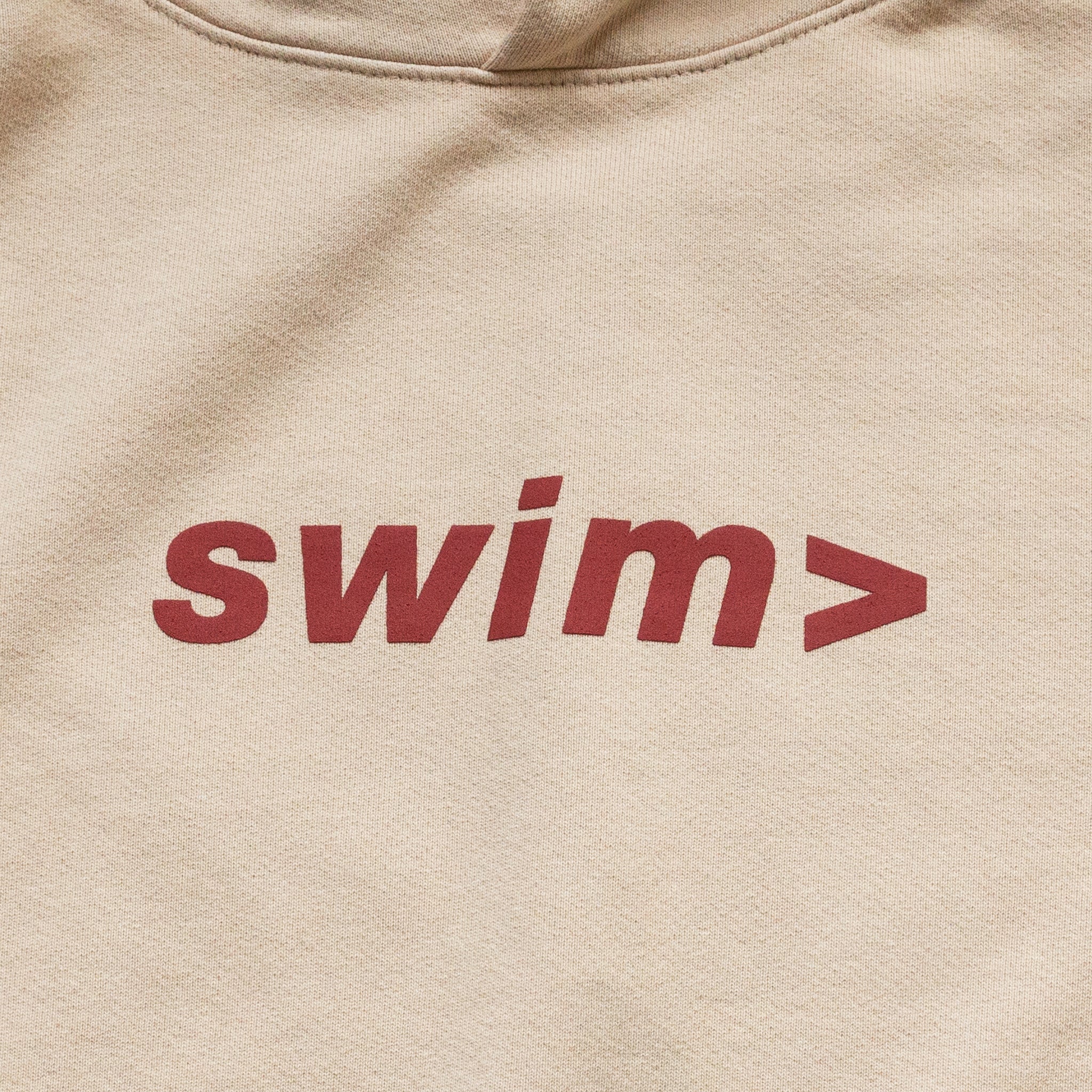 swim> beige hoodie