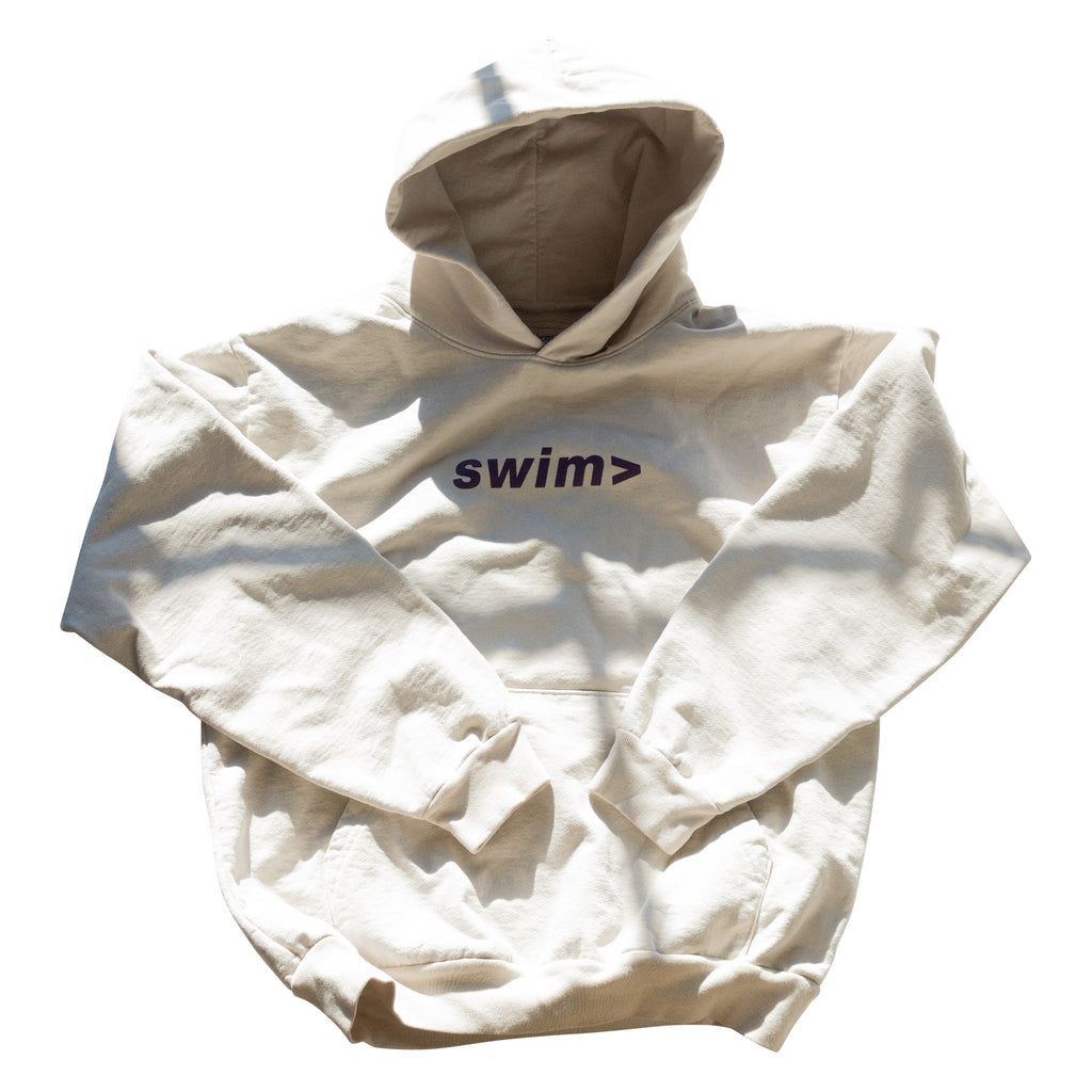 swim> white smoke hoodie