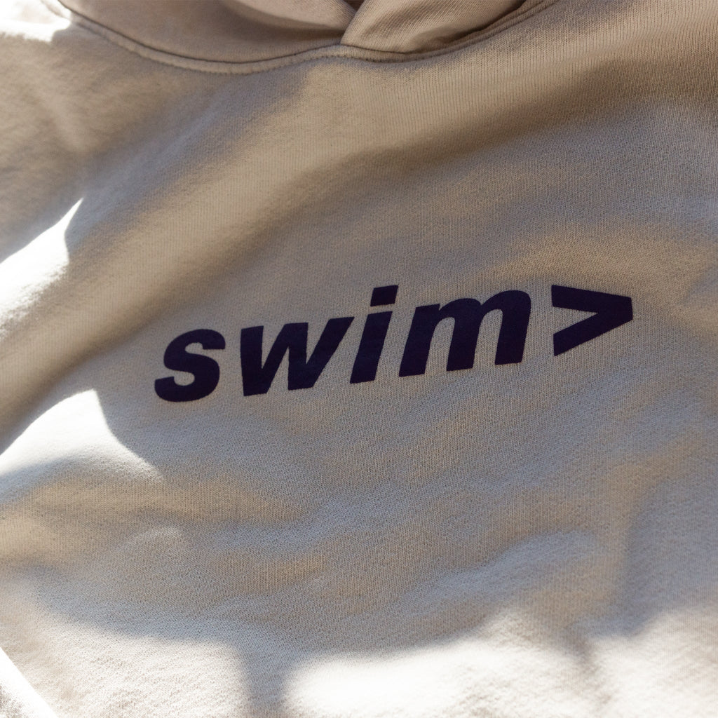 swim> white smoke hoodie