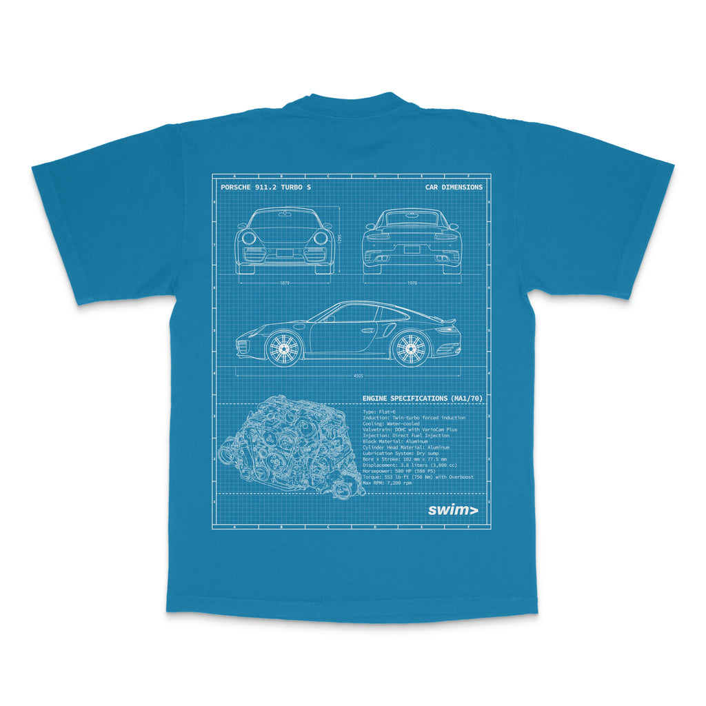 Porsche 991 Turbo S Blueprint Tee