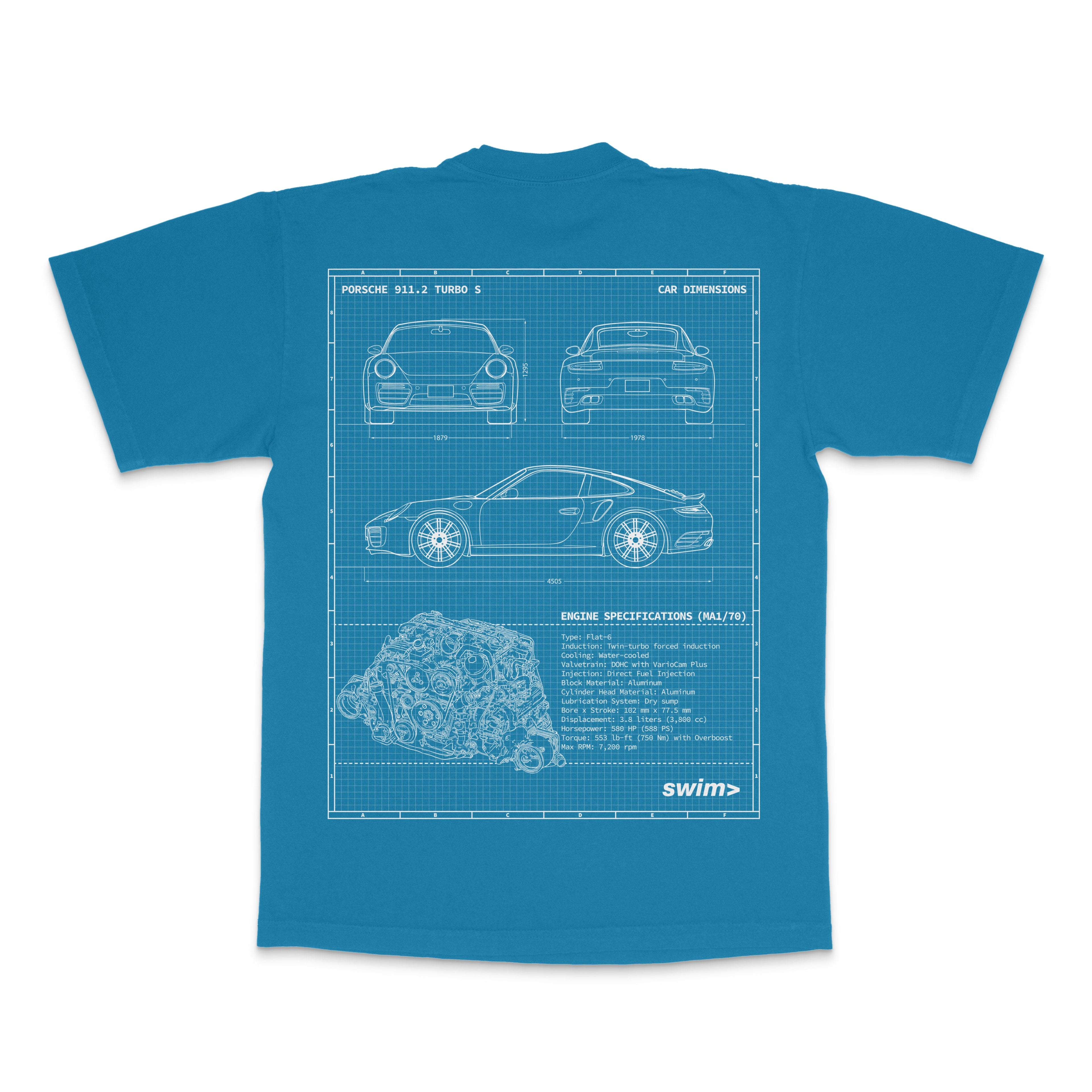 Porsche 991 Turbo S Blueprint Tee