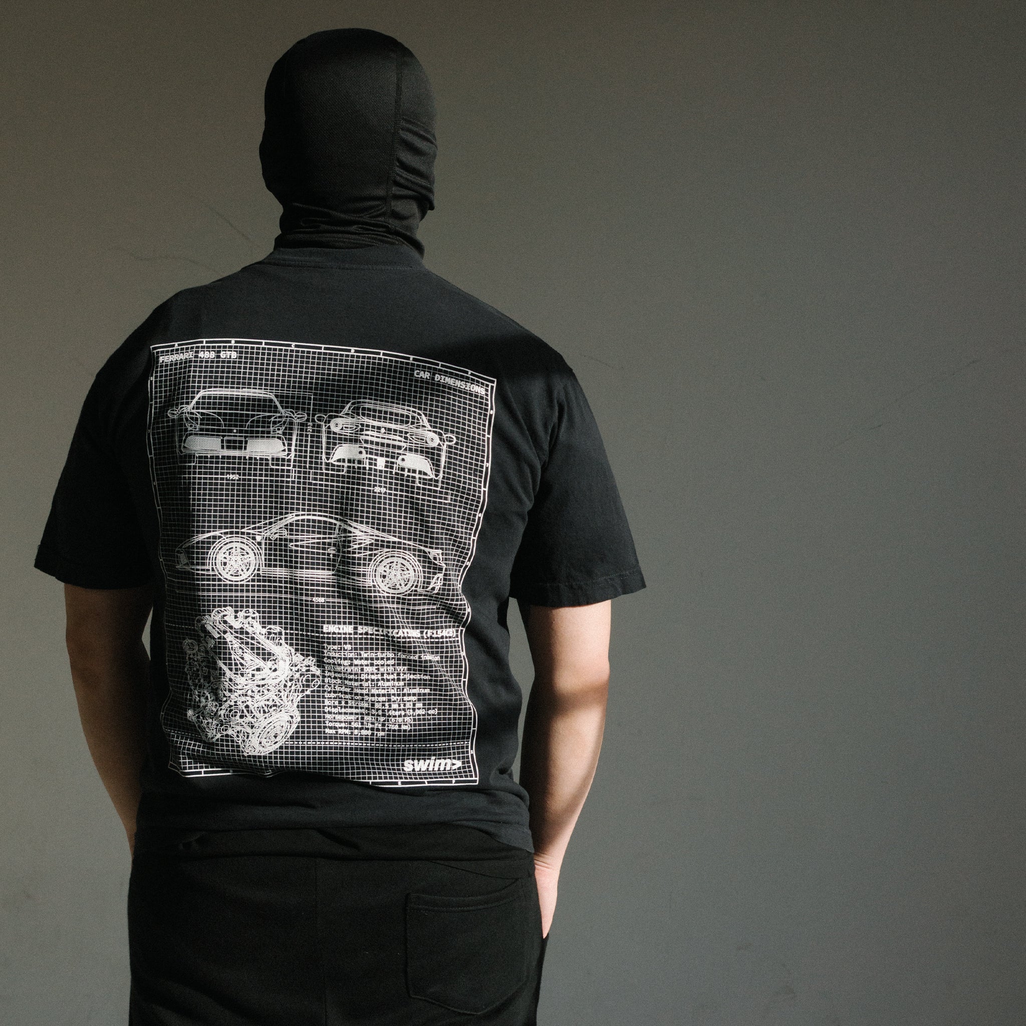 Ferrari 488 GTB Blueprint Tee