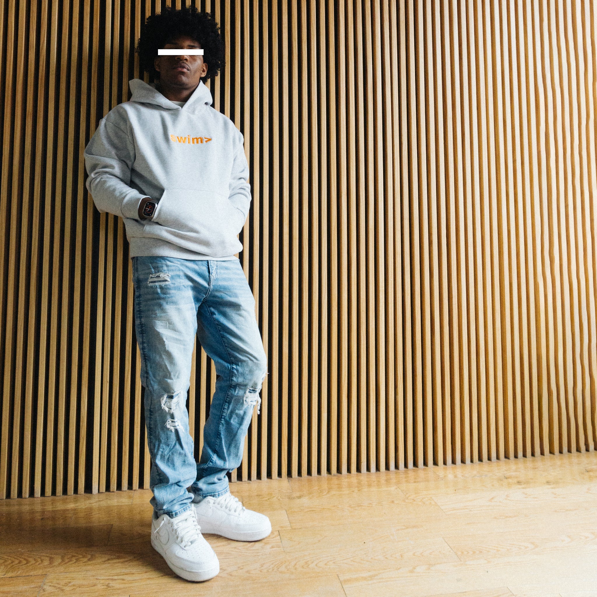 swim> grey hoodie