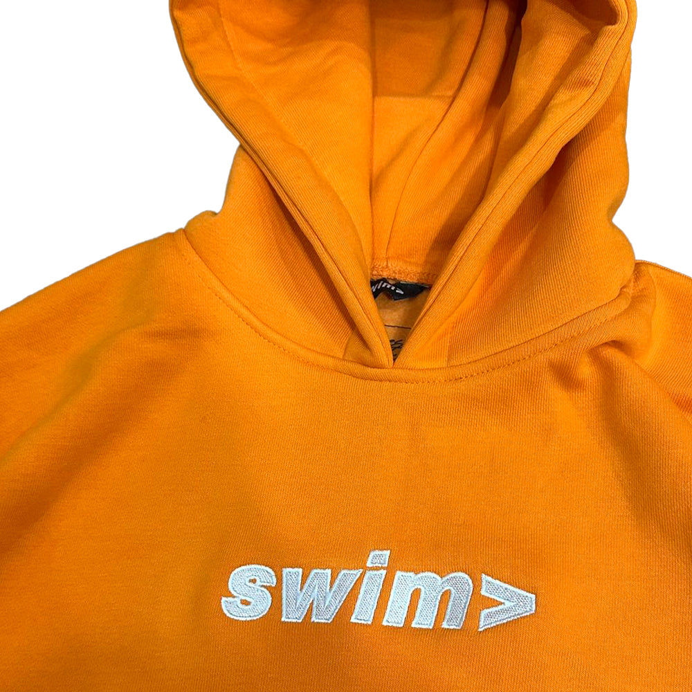 swim> orange hoodie